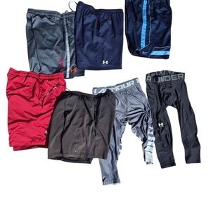 Nike Men's Athletic Shorts and Tights Lot - Black, Navy, Gray, Red